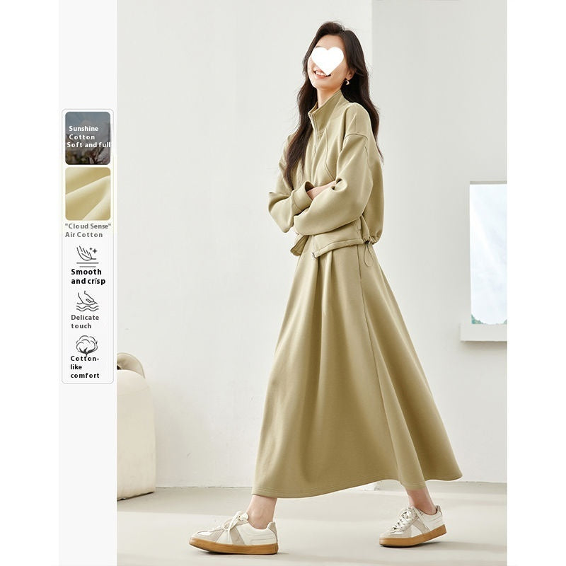 Pea Green Fashion Casual Suit Skirt For Women