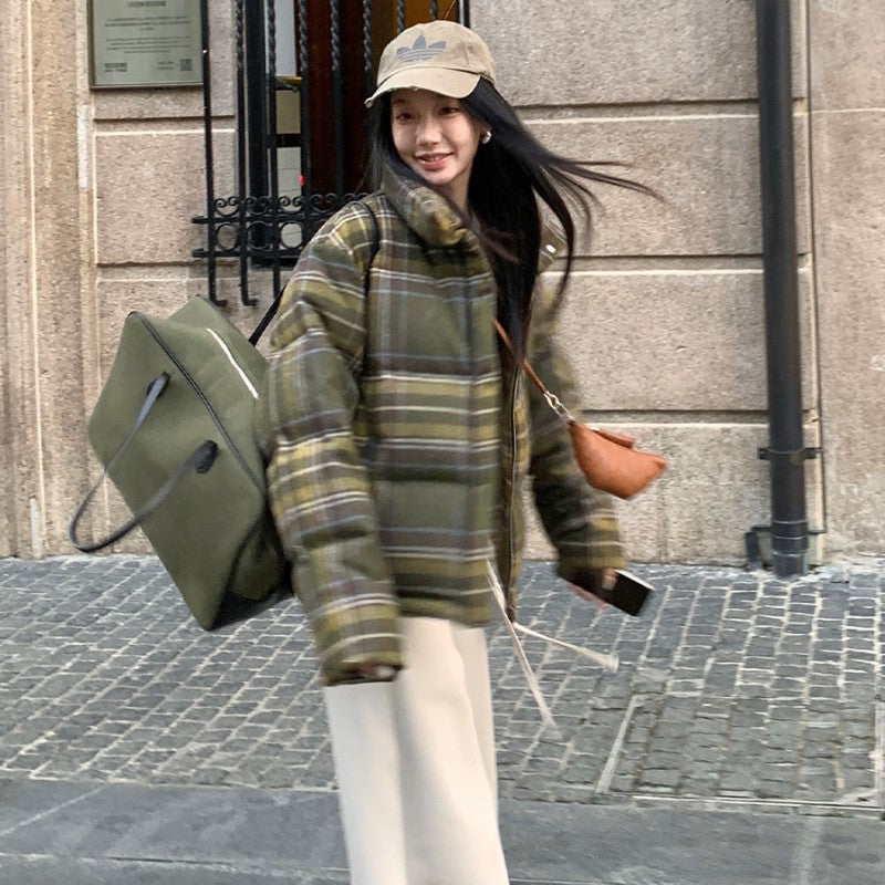 Short Stand-up Collar Cotton-padded Coat Women