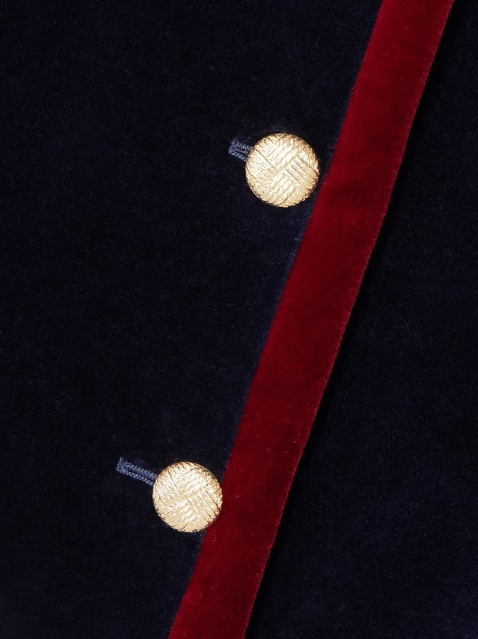 Contrast Color Jacket & Velvet Mini Skirt Set