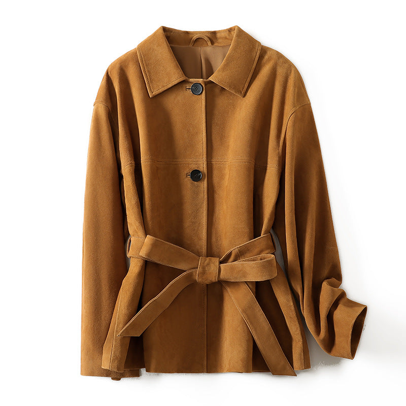 French Elegant Retro Peter Pan Collar Belt Mid-length Cashmere Coat