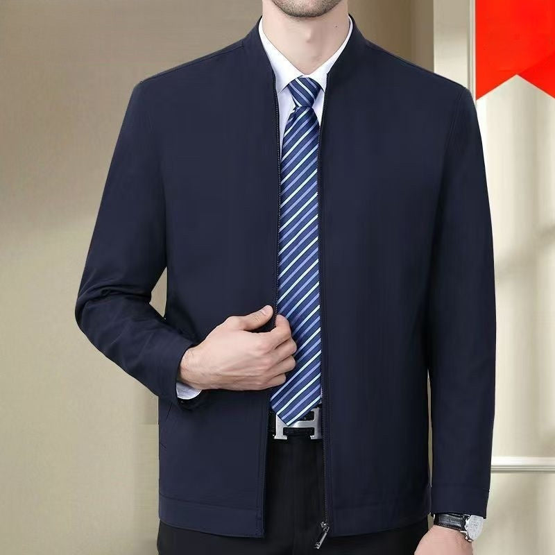 Men's Fashion Stand Collar Non-Iron Wrinkle-Resistant Jacket