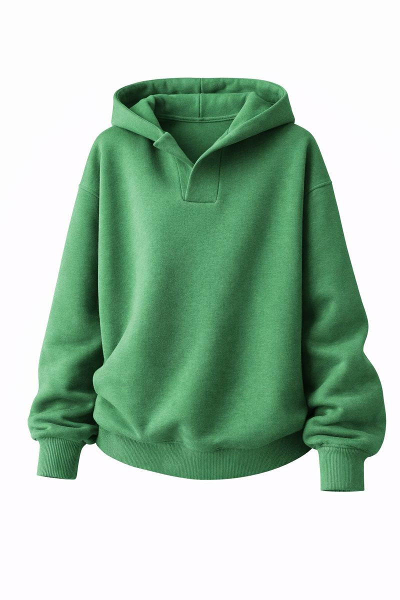 Women's Solid Color Hoodies Long Sleeve Hooded Solid Color Loose Sweater