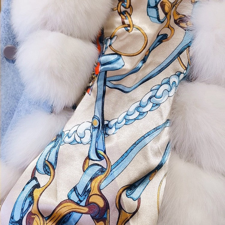 Knottery Fur Coat Suit Collar Cowboy Women's Short Style