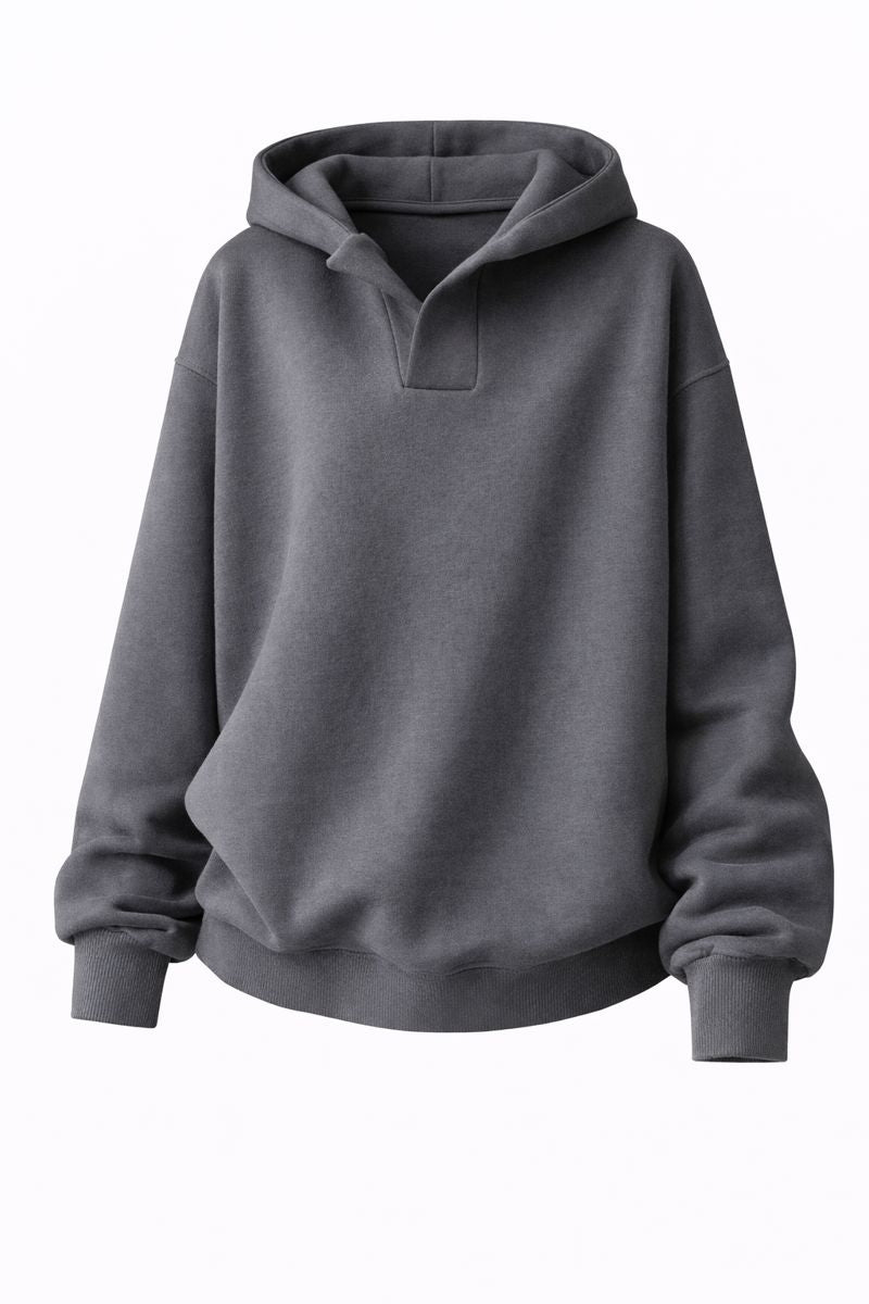 Women's Solid Color Hoodies Long Sleeve Hooded Solid Color Loose Sweater