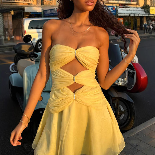 Hollow-Out Short Skirt Dress