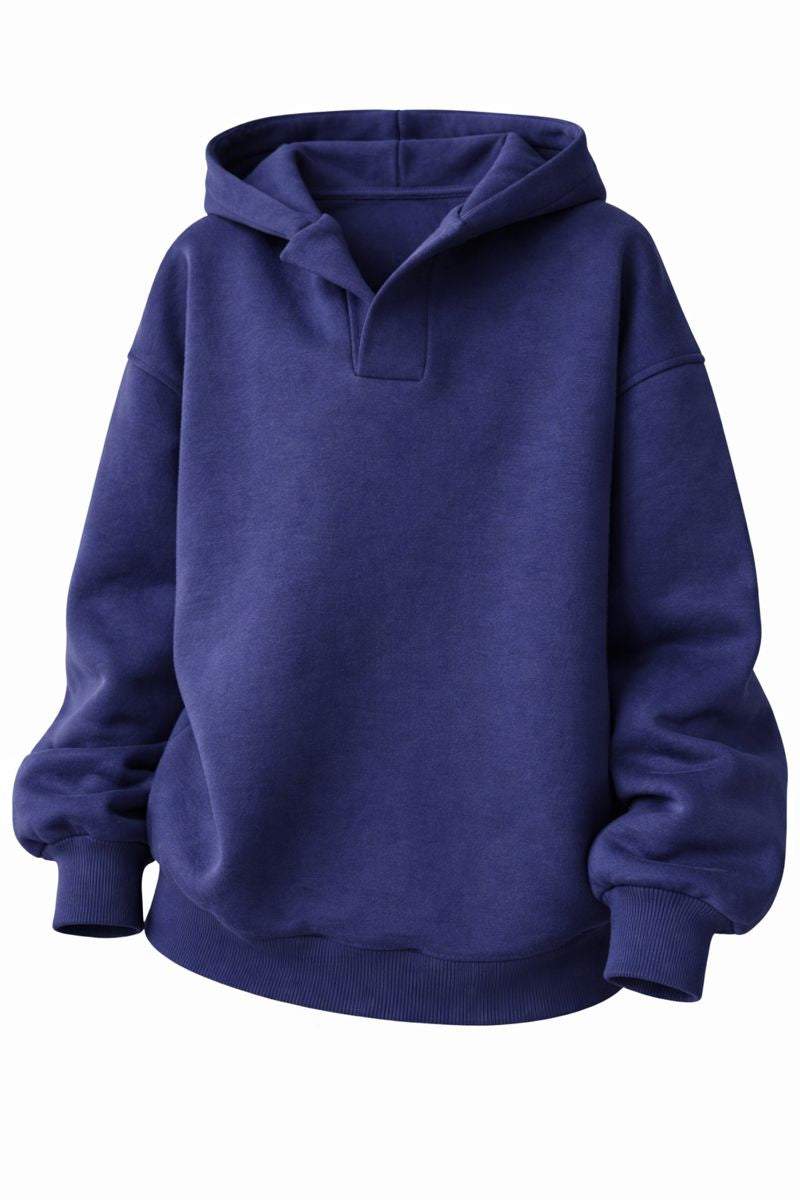 Women's Solid Color Hoodies Long Sleeve Hooded Solid Color Loose Sweater