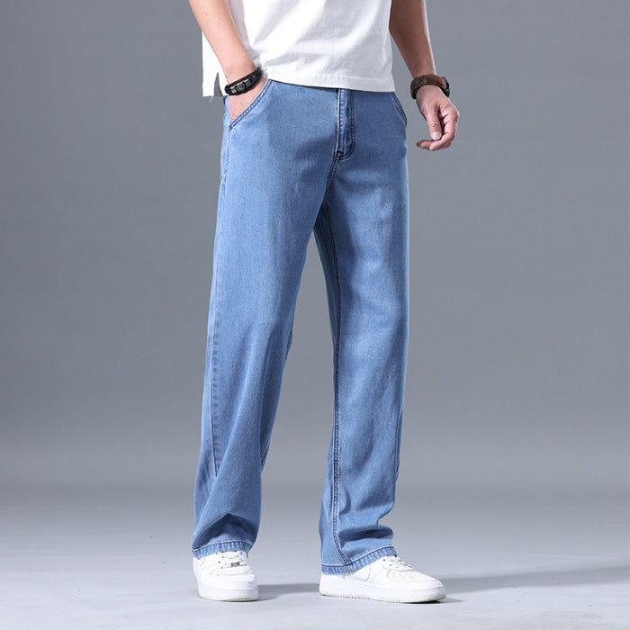 Lyocell Jeans Men's Loose Straight Casual
