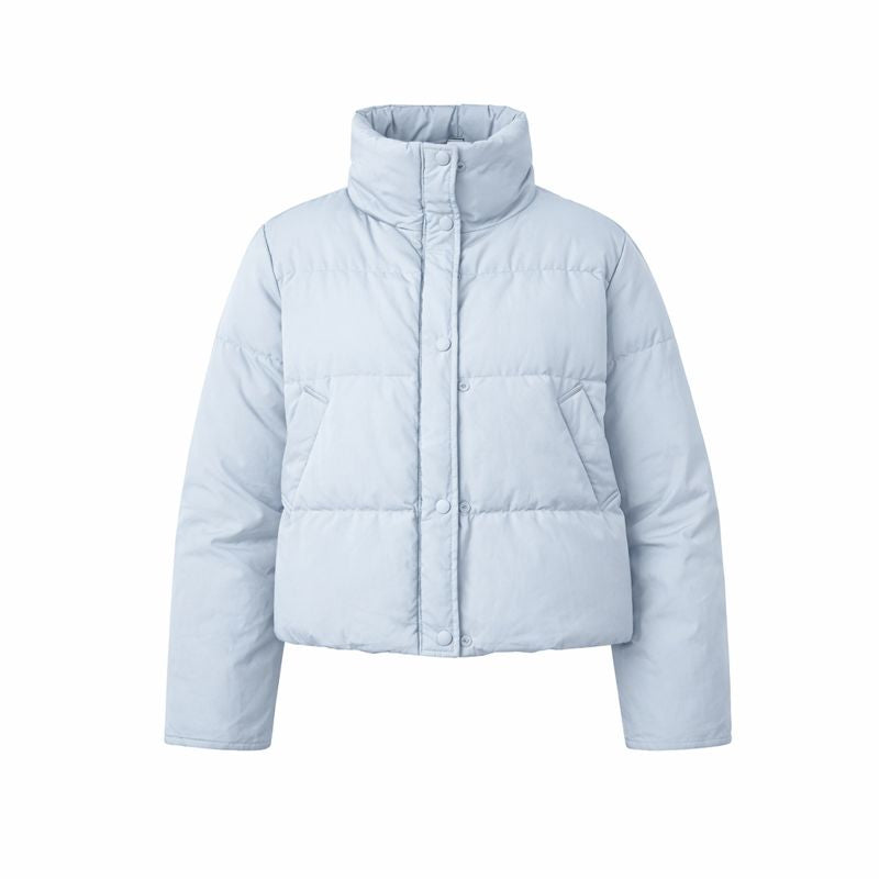 Women's Stand Collar Short Polyester Cotton-padded Jacket