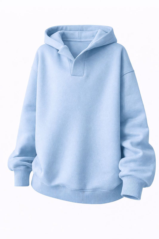 Women's Solid Color Hoodies Long Sleeve Hooded Solid Color Loose Sweater