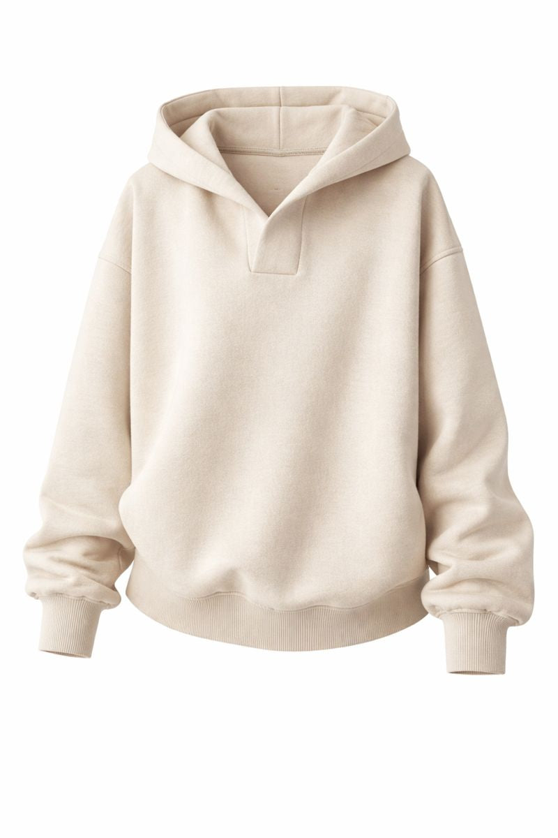 Women's Solid Color Hoodies Long Sleeve Hooded Solid Color Loose Sweater