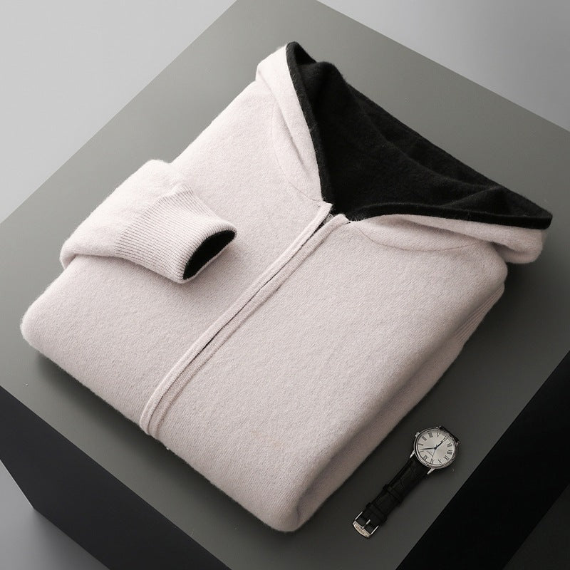 New Color-block Design Knitted Men's Jacket