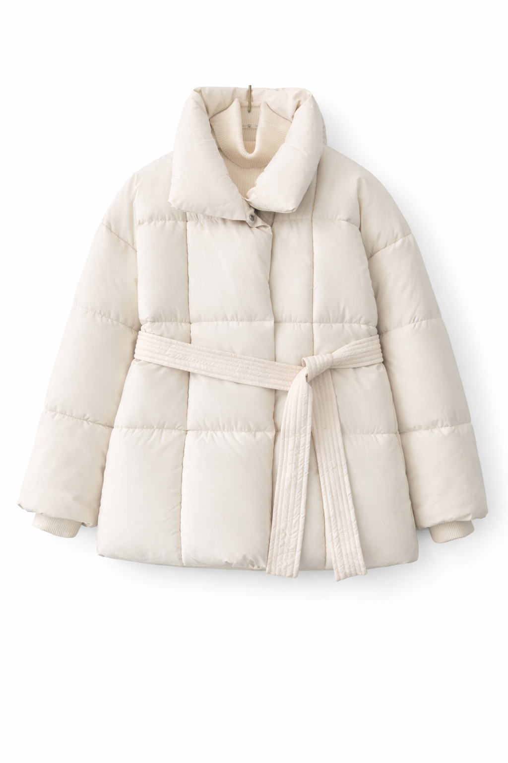 Winter Plaid Sewing Lapel Coat With Lace-up Design Fashion Loose Solid Thick Jacket Outerwear Women's Clothing