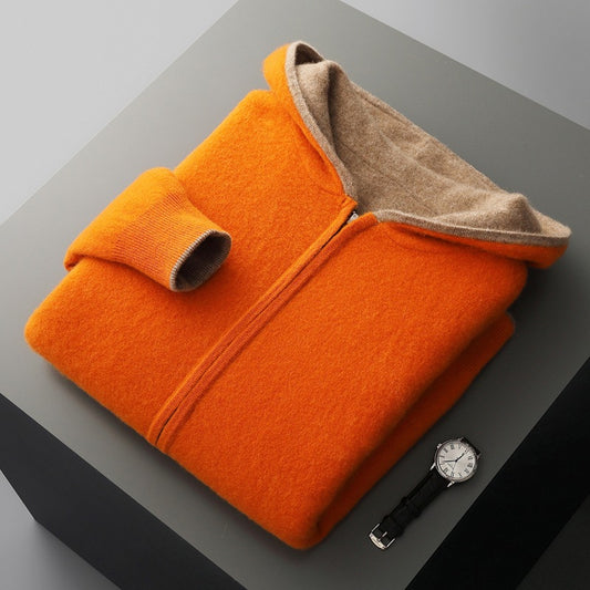 New Color-block Design Knitted Men's Jacket