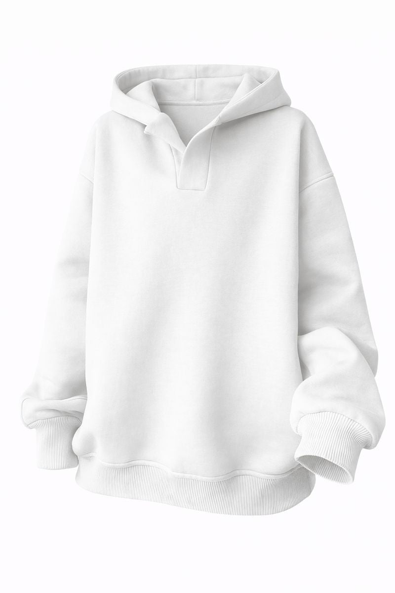 Women's Solid Color Hoodies Long Sleeve Hooded Solid Color Loose Sweater