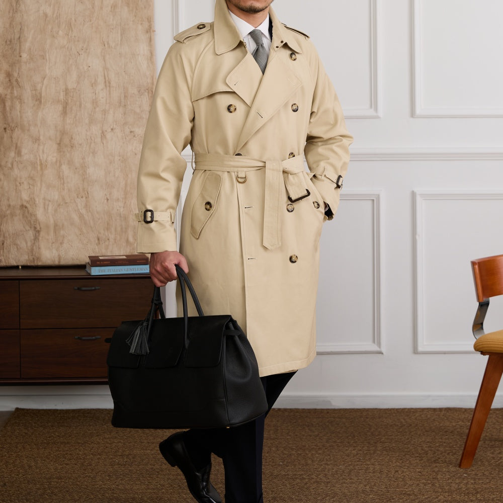 Double-breasted Lapel Trench Coat
