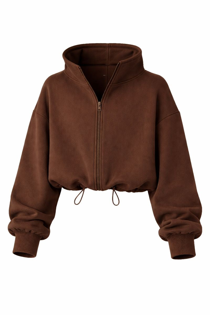 Women's Polar Fleece Sports Velvet Stand Collar Zipper Jacket