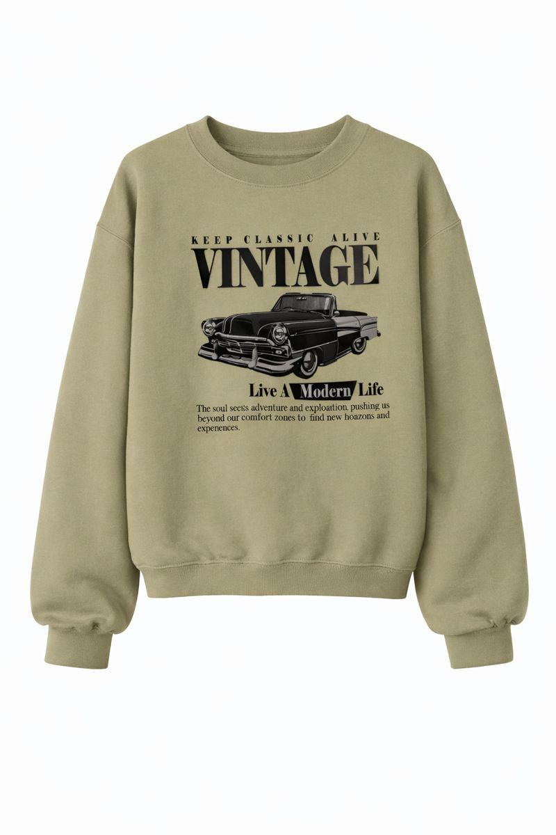 Women's Fashionable Solid Color Printed Long Sleeved Sweatshirt