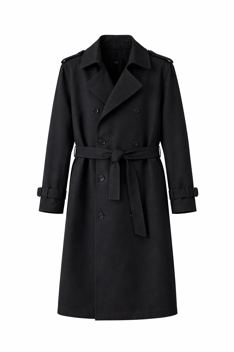 Double Breasted Simple Trench Coat Men's Belt