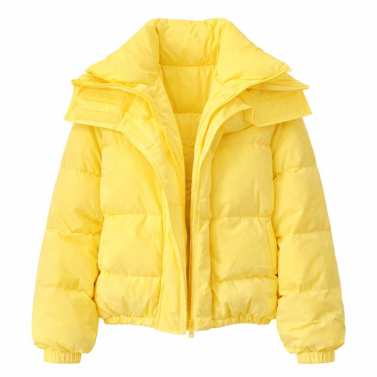 Women's Mid-length Candy Color Hooded Thickened Down Jacket