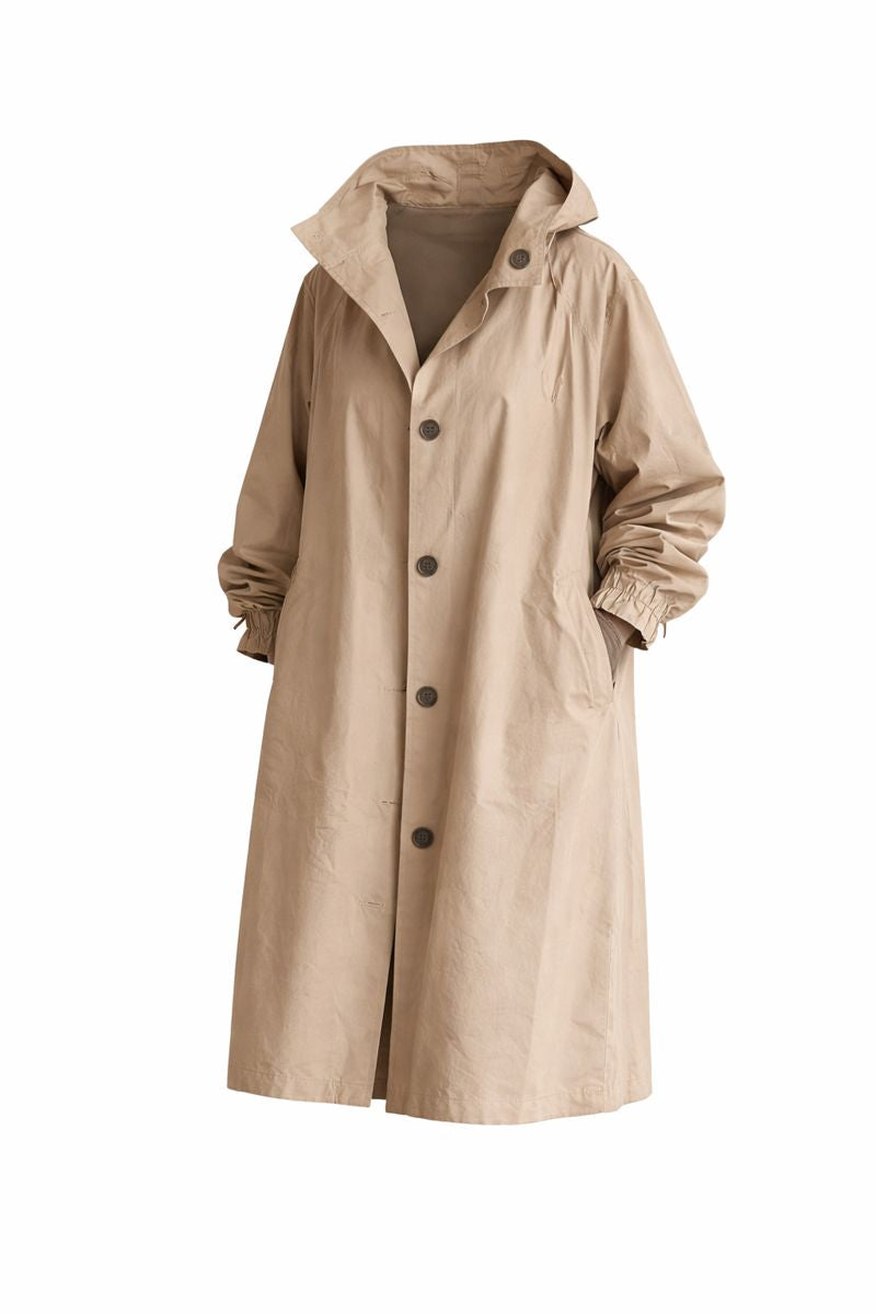 Women Windbreaker Jacket Casual Loose Button Pockets Hooded Quick Dry Windproof Waterproof Clothes For Outdoor Hiking Camping