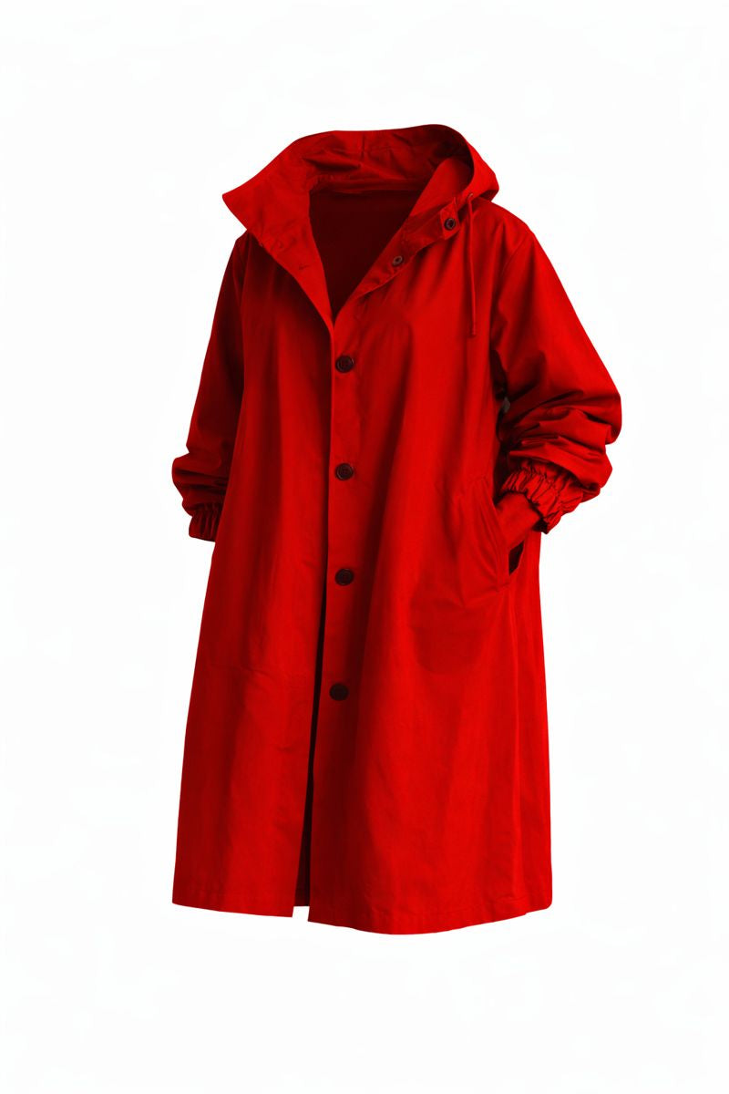 Women Windbreaker Jacket Casual Loose Button Pockets Hooded Quick Dry Windproof Waterproof Clothes For Outdoor Hiking Camping