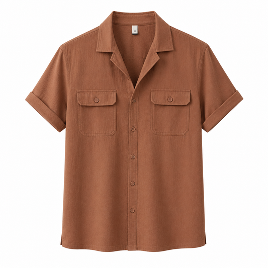 NovaMaro Cotton Linen Shirt | Premium Short Sleeve Casual Shirt