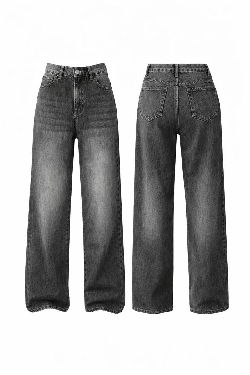 Women's Casual Straight Loose Washed Jeans