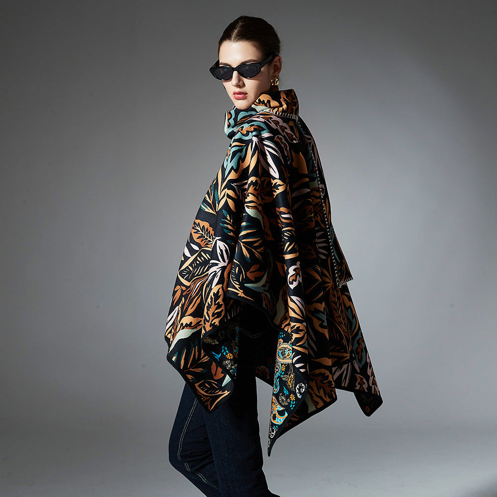 Paisley Double-sided Cross Shawl Scarf Suit