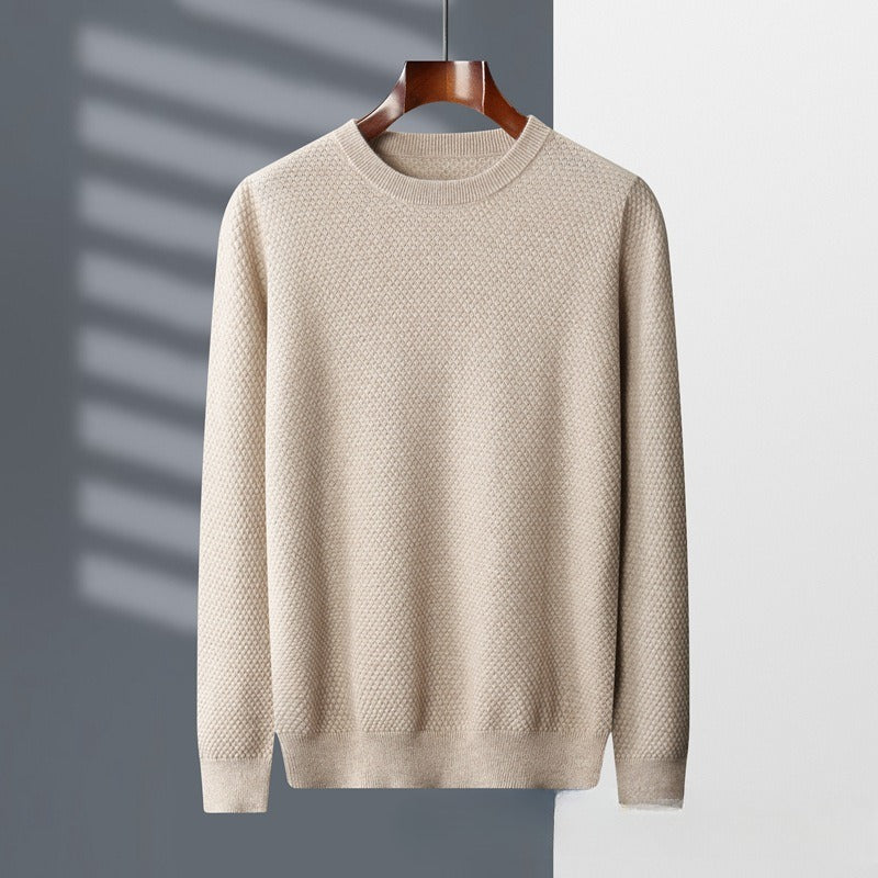 Men's AutumnWinter Business Casual Round Neck Cashmere Sweater