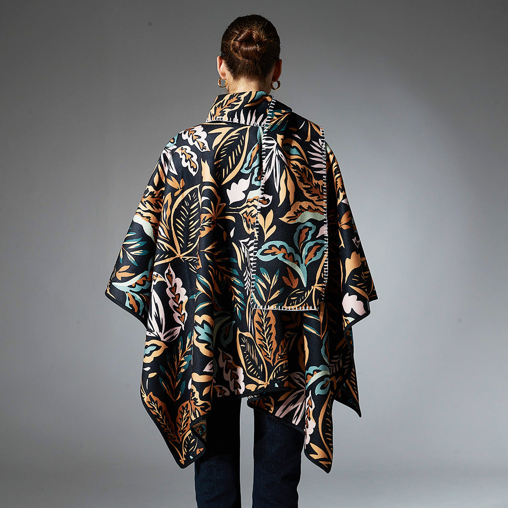 Paisley Double-sided Cross Shawl Scarf Suit