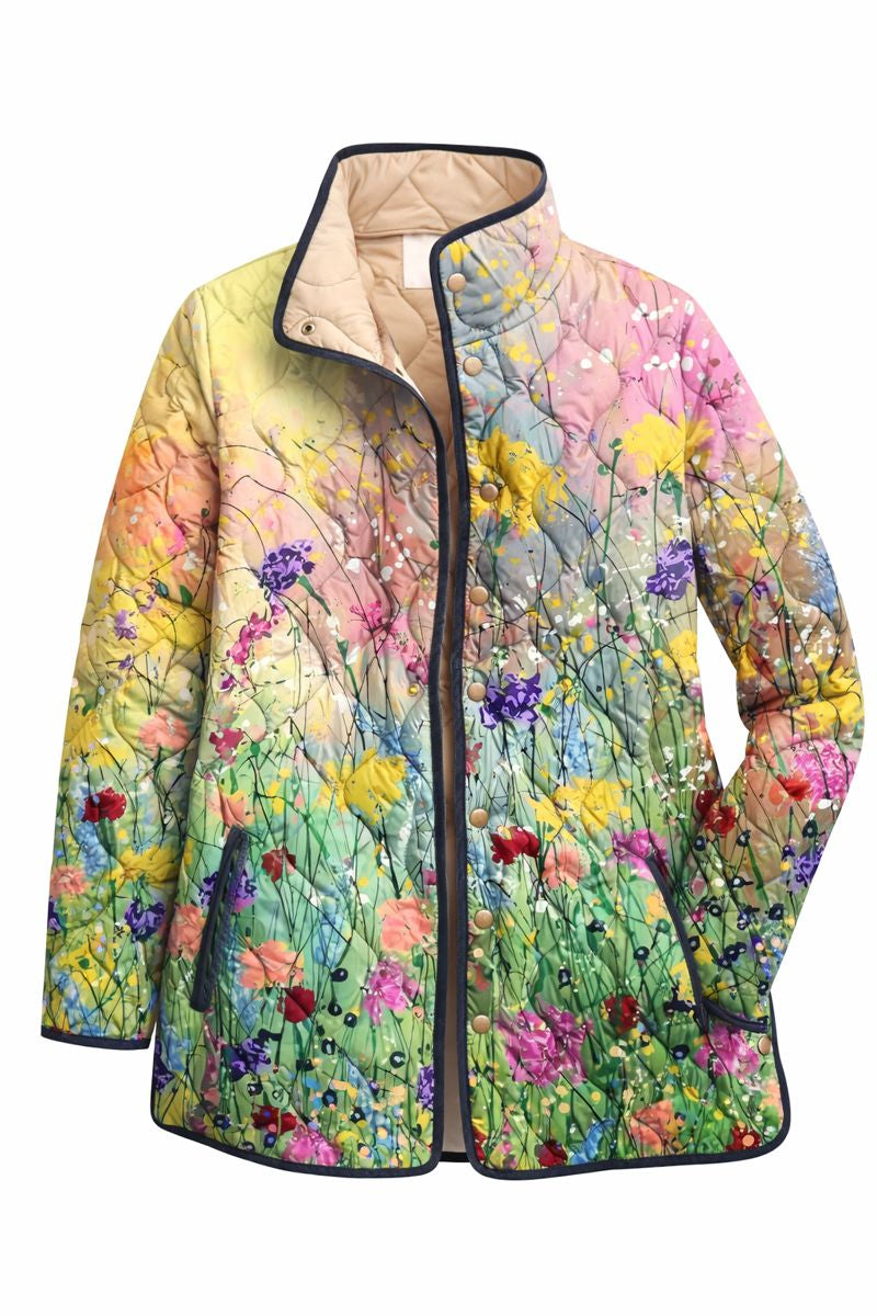 Women's Fashion Tuck Flower Digital Printed Female Cotton Clothing